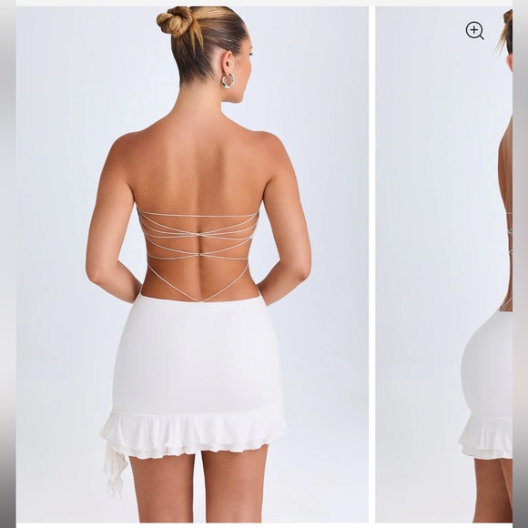 NWT Oh Polly MISA strapless bandeau open back dress - Picture 4 of 4